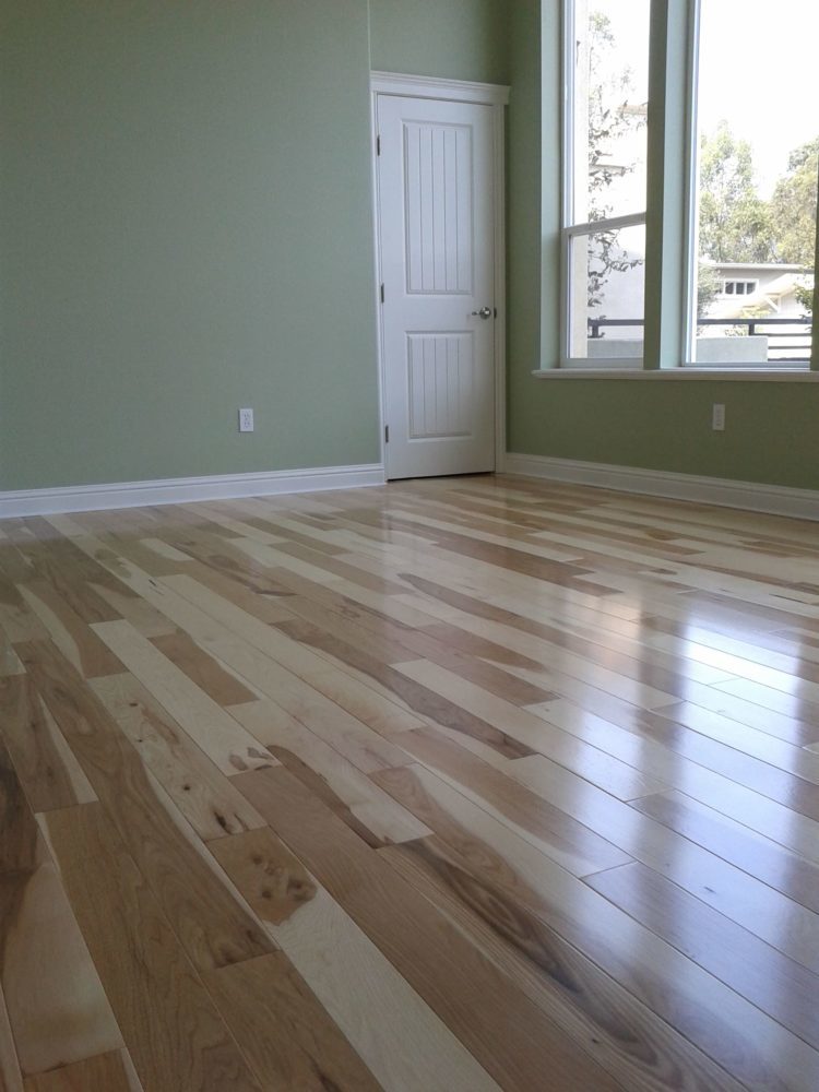 Installed pre-finished engineered floor after carpet removal in Oakland.